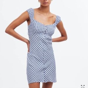 NWT Madewell geometric print button front mini dress